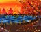 Fall Paint Kit - Autumn Pond Acrylic Painting Kit & Video Lesson, DIY Craft, Beginner Painting, Paint Party, Paint At Home